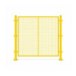 GROVIA Steel Mesh Safety Fence 1.2m Height x 2m Width Industrial Barrier Panel with Post for Factory Warehouse Partition - Yellow