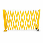 GROVIA Retractable Safety Barrier Gate 1.2m Height x 5m Expandable Steel Folding Fence for Factory Construction Area - Yellow