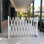 GROVIA Retractable Safety Barrier Fence 1.2m Height x 2.5m Expandable Steel Folding Gate for Factory Construction Area - White