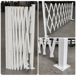 GROVIA Retractable Safety Barrier Fence 1.2m Height x 2.5m Expandable Steel Folding Gate for Factory Construction Area - White