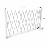 GROVIA Retractable Safety Barrier Fence 1.2m Height x 2.5m Expandable Steel Folding Gate for Factory Construction Area - White