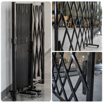 GROVIA Retractable Safety Barrier Fence 1.2m Height x 2.5m Expandable Steel Folding Gate with Cross Frame for Factory Area - Black