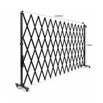 GROVIA Retractable Safety Barrier Fence 1.2m Height x 2.5m Expandable Steel Folding Gate with Cross Frame for Factory Area - Black