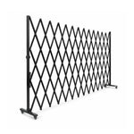 GROVIA Retractable Safety Barrier Fence 1.2m Height x 2.5m Expandable Steel Folding Gate with Cross Frame for Factory Area - Black