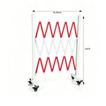 GROVIA Retractable Safety Barrier Fence 1.2m Height x 2.5m Expandable Steel Folding Gate with Wheels for Factory Area - Red & White