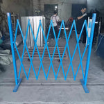 GROVIA Retractable Safety Barrier Fence 1.2m Height x 2.5m Expandable Steel Folding Gate for Factory Construction Area - Blue