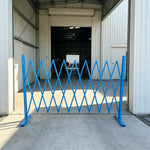 GROVIA Retractable Safety Barrier Fence 1.2m Height x 2.5m Expandable Steel Folding Gate for Factory Construction Area - Blue