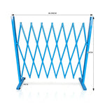 GROVIA Retractable Safety Barrier Fence 1.2m Height x 2.5m Expandable Steel Folding Gate for Factory Construction Area - Blue