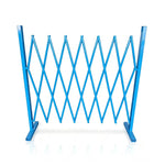 GROVIA Retractable Safety Barrier Fence 1.2m Height x 2.5m Expandable Steel Folding Gate for Factory Construction Area - Blue