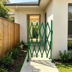 GROVIA Retractable Safety Barrier Fence 1.5m Height x 2m Expandable Steel Folding Gate for Factory Construction Area - Green
