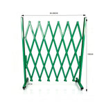 GROVIA Retractable Safety Barrier Fence 1.5m Height x 2m Expandable Steel Folding Gate for Factory Construction Area - Green