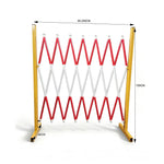 GROVIA Retractable Safety Barrier Fence 1.2m Height x 2.5m Expandable Steel Folding Gate with Warning Design for Outdoor Area - Yellow & Red