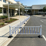 GROVIA Heavy Duty Road Safety Barrier 1.2m Height x 3m Length Steel Guardrail Fence for Pedestrian Traffic Separation - White