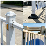 GROVIA Heavy Duty Road Safety Barrier 1.2m Height x 3m Length Steel Guardrail Fence for Pedestrian Traffic Separation - White