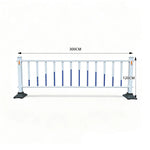 GROVIA Heavy Duty Road Safety Barrier 1.2m Height x 3m Length Steel Guardrail Fence for Pedestrian Traffic Separation - White