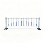 GROVIA Heavy Duty Road Safety Barrier 1.2m Height x 3m Length Steel Guardrail Fence for Pedestrian Traffic Separation - White