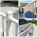 GROVIA Heavy Duty Road Safety Barrier 1.5m Height x 3m Length Steel Guardrail Fence for Pedestrian Traffic Separation - White
