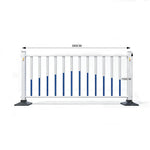 GROVIA Heavy Duty Road Safety Barrier 1.5m Height x 3m Length Steel Guardrail Fence for Pedestrian Traffic Separation - White