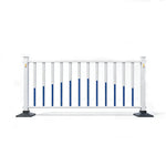 GROVIA Heavy Duty Road Safety Barrier 1.5m Height x 3m Length Steel Guardrail Fence for Pedestrian Traffic Separation - White