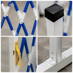 GROVIA Heavy Duty Fiberglass Retractable Safety Barrier 1.2m Height x 6m/7m Length Blue White Insulated Expandable Fence - Portable Guardrail