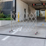 GROVIA Heavy Duty 201 Stainless Steel Retractable Safety Barrier 1.2m Height x 2m/2.5m Length Expandable Crowd Control Fence - Silver