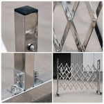 GROVIA Heavy Duty 201 Stainless Steel Retractable Safety Barrier 1.2m Height x 2m/2.5m Length Expandable Crowd Control Fence - Silver