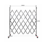 GROVIA Heavy Duty 201 Stainless Steel Retractable Safety Barrier 1.2m Height x 2m/2.5m Length Expandable Crowd Control Fence - Silver