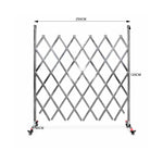 GROVIA Heavy Duty 201 Stainless Steel Retractable Safety Barrier 1.2m Height x 2m/2.5m Length Expandable Crowd Control Fence - Silver