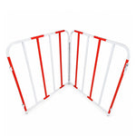 GROVIA Portable Safety Barrier 102cm Height x 100cm Length Temporary Fence Panel Set of 2 for Construction Site Crowd Control - Red & White