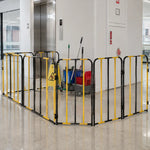 GROVIA Portable Safety Barrier 102cm Height x 100cm Length Temporary Fence Panel Set of 2 for Construction Site Crowd Control - Yellow & Black