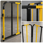 GROVIA Portable Safety Barrier 102cm Height x 100cm Length Temporary Fence Panel Set of 2 for Construction Site Crowd Control - Yellow & Black