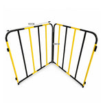 GROVIA Portable Safety Barrier 102cm Height x 100cm Length Temporary Fence Panel Set of 2 for Construction Site Crowd Control - Yellow & Black