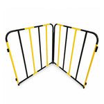 GROVIA Portable Safety Barrier 102cm Height x 100cm Length Temporary Fence Panel Set of 2 for Construction Site Crowd Control - Yellow & Black