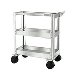 GROVIA Stainless Steel Utility Trolley Reinforced Stable Large Size 780x460x920mm Workshop Kitchen Storage Cart - Silver