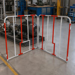 GROVIA Portable Safety Barrier 102cm Height x 100cm Length Temporary Fence Panel Set of 2 for Construction Site Crowd Control - White & Red