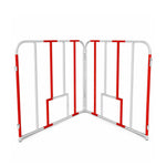 GROVIA Portable Safety Barrier 102cm Height x 100cm Length Temporary Fence Panel Set of 2 for Construction Site Crowd Control - White & Red