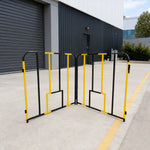 GROVIA Portable Safety Barrier 102cm Height x 100cm Length Temporary Fence Panel Set of 2 for Construction Site Crowd Control - Black & Yellow