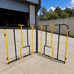 GROVIA Portable Safety Barrier 102cm Height x 100cm Length Temporary Fence Panel Set of 2 for Construction Site Crowd Control - Black & Yellow