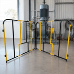 GROVIA Portable Safety Barrier 102cm Height x 100cm Length Temporary Fence Panel Set of 2 for Construction Site Crowd Control - Black & Yellow