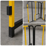 GROVIA Portable Safety Barrier 102cm Height x 100cm Length Temporary Fence Panel Set of 2 for Construction Site Crowd Control - Black & Yellow