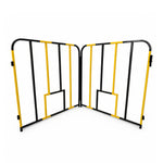 GROVIA Portable Safety Barrier 102cm Height x 100cm Length Temporary Fence Panel Set of 2 for Construction Site Crowd Control - Black & Yellow