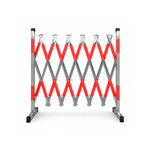 GROVIA Portable Retractable Safety Barrier 1.2m Height x 4m Length Expandable Crowd Control Fence with Reflective Strips - Red