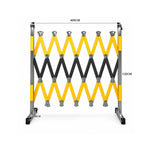 GROVIA Portable Retractable Safety Barrier 1.2m Height x 4m Length Expandable Crowd Control Fence with Reflective Strips - Yellow & Black