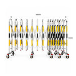 GROVIA Heavy Duty Stainless Steel Retractable Safety Barrier 1.1m Height x 3m/5m Length Expandable Crowd Control Fence with Wheels - Yellow & Black