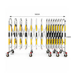 GROVIA Heavy Duty Stainless Steel Retractable Safety Barrier 1.1m Height x 3m/5m Length Expandable Crowd Control Fence with Wheels - Yellow & Black