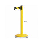 GROVIA Premium Retractable Belt Barrier 92cm Height with 3m Yellow Black Belt Heavy Duty Weighted Base Crowd Control Stanchion - Yellow