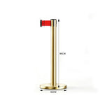 GROVIA Heavy Duty Retractable Belt Barrier 90cm Height with 5m Coffee Belt and Weighted Iron Base Queue Control Stanchion - Red & White