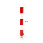 GROVIA TPU Flexible Traffic Bollard 100cm Height Pre-Embedded Safety Post with High Intensity Reflective Film - Red