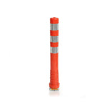 GROVIA TPU Flexible Traffic Bollard 75cm Height Magnetic Base Safety Post with Crystal Reflective Film for Parking & Road Warning - Red