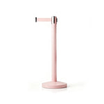 GROVIA Premium Retractable Belt Barrier 92cm Height with 2m Pink Belt Stainless Steel Queue Control Stanchion - Ice Berry Pink